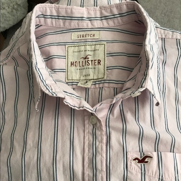 Hollister Pale Pink Stripe Button Down Top - Picture 5 of 8